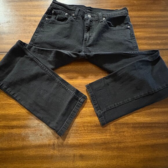 EXCELLENT Levis 502 Taper Fit Mens Black Jeans 30 W X 30 L Stretch Denim - Picture 4 of 10